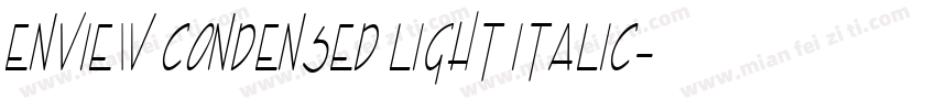 Enview Condensed Light Italic字体转换